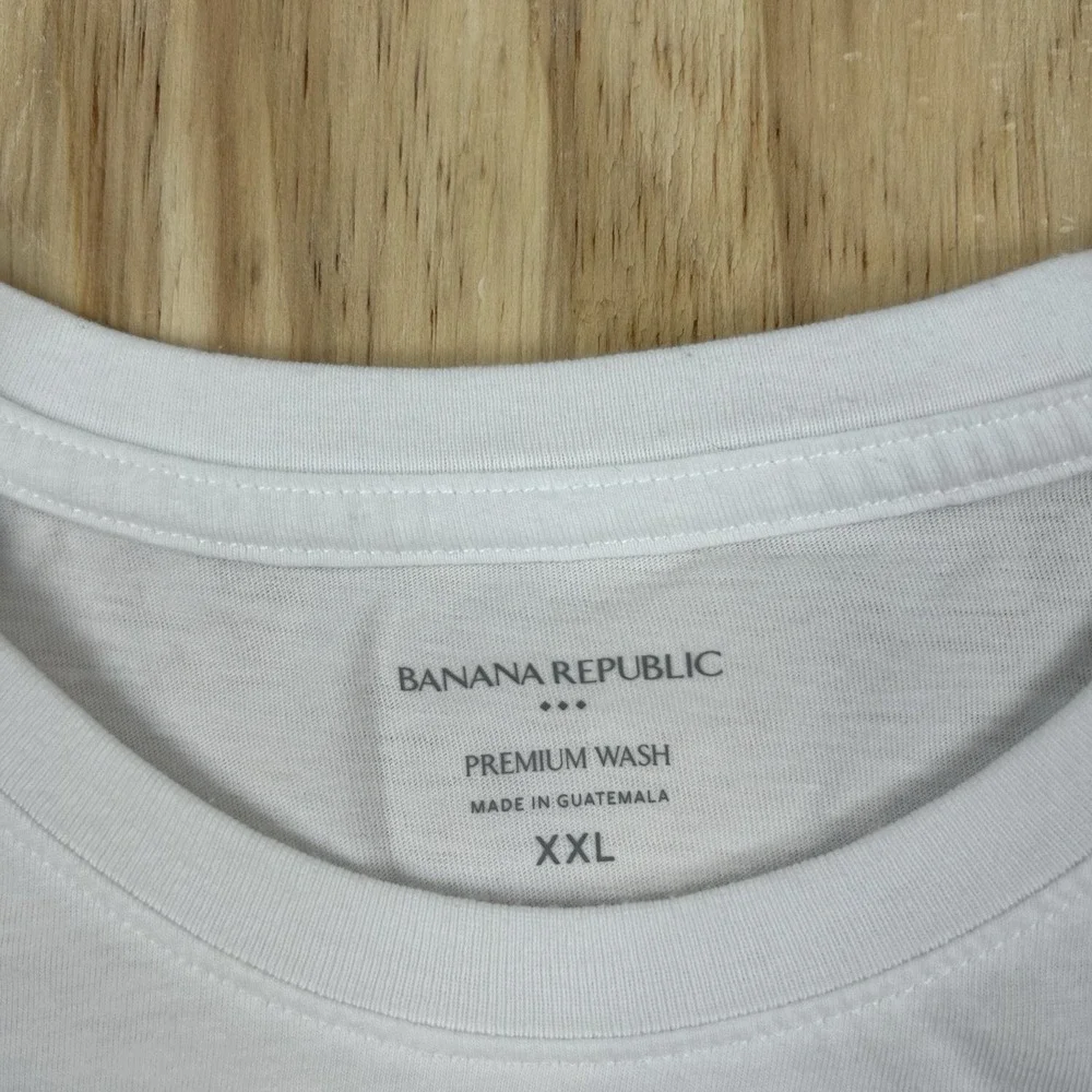 Banana Republic Men's 2XL White Premium Wash T Shirt Short Sleeve Casual